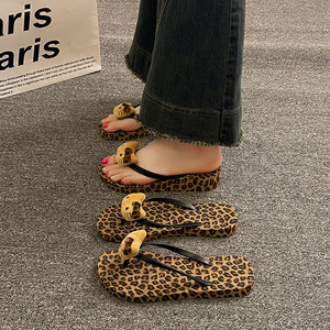 Nuove Ciabatte Leopardate <span class=keywords><strong>da</strong></span> <span class=keywords><strong>Donna</strong></span>, <span class=keywords><strong>Sandali</strong></span> Piatti Leggeri <span class=keywords><strong>da</strong></span> <span class=keywords><strong>Spiaggia</strong></span> per Attività Estive all'Aperto, Alla Moda con Clip - Product Image 3