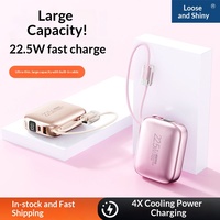 Banque d'alimentation électro-plaquée, charge super rapide 120W, 20000mAh, compacte et portable, avec banque d'alimentation à double câble intégrée.