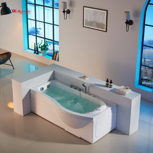 WELLGEMS WG-L238 Baignoire autoportante en acrylique pour balnéothérapie avec massage combiné (air et hydromassage) et vidange côté droit - Product Image 2