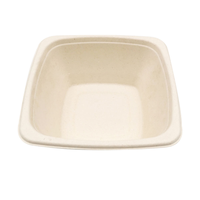 Einweg-Geschirr Umweltfreundliche Biologisch Abbaubare Quadratische Zuckerrohr-Bagasse-Schüssel mit PET-Deckel Mikrowellengeeignet für Camping Hotels