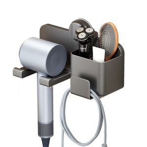 ที่วางไดร์เป่าผมแบบติดผนัง ไม่ต้องเจาะ สำหรับรุ่น Leifen Dyson Xiaomi สีเทากำมะถัน - Product Image 5