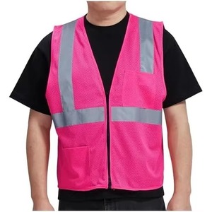 Gilet de sécurité réfléchissant en maille noire avec bandes argentées, poches avant zippées, normes ANSI ISEA 107 classe 2 - Product Image 6