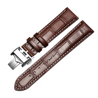 Watchbands עור אמיתי אוניברסלי שעון פרפר אבזם להקת פלדת אבזם רצועת שעון להקת מהיר שחרור האביב בר