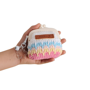 Bolso <span class=keywords><strong>de</strong></span> <span class=keywords><strong>ganchillo</strong></span> hecho a mano con diseño <span class=keywords><strong>de</strong></span> concha, monedero tejido con hilo y estuche <span class=keywords><strong>para</strong></span> auriculares, bolso <span class=keywords><strong>de</strong></span> punto DIY y tarjeteros KIVA K-1477 Party - Product Image 1