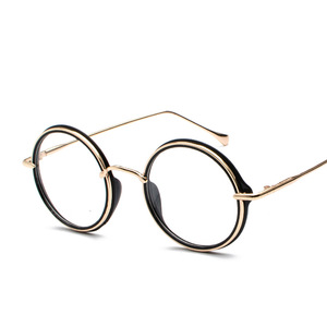Maidis <b>Round</b> <b>Frame</b> Eyeglasses Full Rim Metal Plano Lenses Unisex Harajuku Style Fashion Trend - Product Image 3