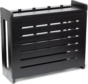 Boîte de rangement pour routeur WiFi en bois - Étagère décorative murale standard pour modem avec système de gestion des câbles - Product Image 1