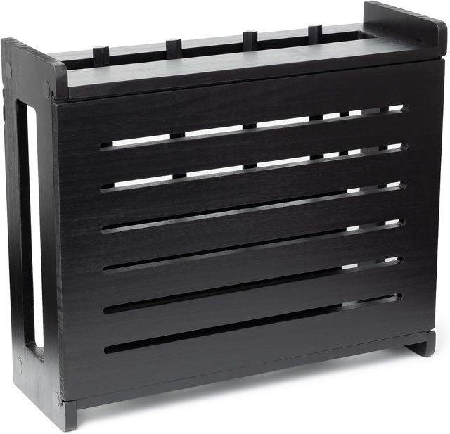 Wooden WiFi Router Storage Box - Standard Wall Mountable Decorative Modem Shelf Hider Cover with Cable Management System