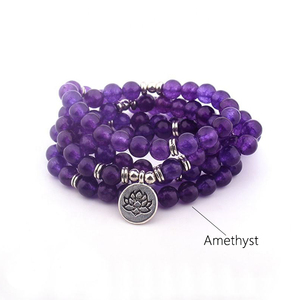 <span class=keywords><strong>Mala</strong></span> חרוזים 108 טבעי אבני חן 8mm צבעוני אנרגיה אבן צמיד תכשיטי חרוזים שרשרת בודהה לוטוס מחרוזת צמיד - Product Image 5