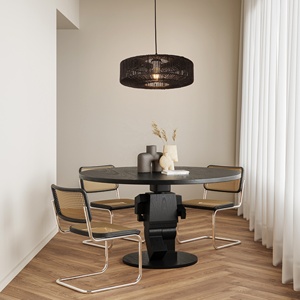 House Light Lustres en rotin modernes Home House Lampe de table à manger 9W E27 Lampes suspendues en corde de chanvre en bambou faites à la main - Product Image 1