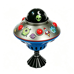 Factory New UFO Style Press Spinning Gyro Ball With Sticker Light up Stress Relief Spinner Press-and-Spin Fidget Spinner <b>Toy</b> - Product Image 1