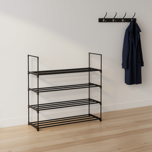 Zapatero Metálico Negro de 4 Niveles YS, Organizador de Almacenamiento para Entrada, Dormitorio o Armario, Diseño Moderno y Minimalista, Torre de Zapatos Independiente - Product Image 2