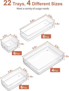 Kitchen Bathroom Spice <b>Shoes</b> Clothing Makeup Desk Stackable Five-Tier Drawer Dividers Clear Multifunction Storage Box Food - Product Image 2