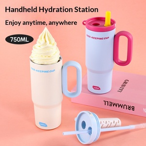 New 316 Stainless Steel Vacuum Insulated <b>Cup</b> Women High Heated With Handle <b>Straw</b> <b>Cup</b> Car Portable Cold Ice Tumbler - Product Image 4