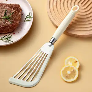Manjia Kitchen Utensils Stainless Steel Fish Ham Spatula Heat Resistant Slotted Spatula Turner For Nonstick Cookware