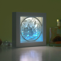 Lampe de nuit LED Bonhomme de neige, boîte à lumière découpée en papier, lampe de table moderne, décoration d'intérieur, idée cadeau pour Noël et anniversaire d'enfants