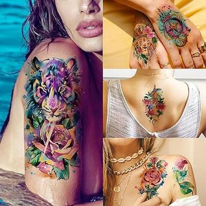 82 fogli <span class=keywords><strong>fiori</strong></span> tatuaggi temporanei adesivi rose <span class=keywords><strong>farfalle</strong></span> Multi-colore stile misto Body Art tatuaggi temporanei per le donne - Product Image 2