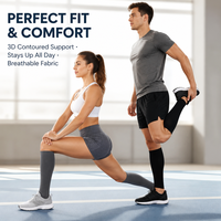 Chaussettes de compression unisexes en tricot côtelé Spandex/Nylon, hauteur genou, couleur unie dégradée, pour infirmières, voyage, course à pied, vente en gros