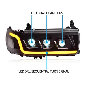 Kit de modernisation de phares pour <span class=keywords><strong>Toyota</strong></span> Land Cruiser LC80 1990-2002, ensemble de phares LED DRL avec lentille de projecteur et accessoires dynamiques - Product Image 6