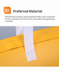 Sac isotherme pliable en toile cirée imperméable avec logo personnalisé pour le travail et le pique-nique, idéal pour le stockage des aliments - Product Image 6