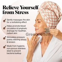 Planche Gua Sha en acier inoxydable avec logo personnalisé, grattoir facial multifonctionnel, outil de massage corporel universel pour les méridiens, outil de beauté