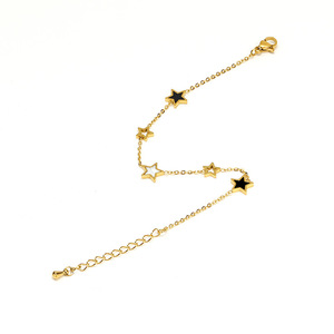 Versione coreana di nicchia semplice moda braccialetto a stella fritillion bianco e nero femminile titanio acciaio <span class=keywords><strong>oro</strong></span> 18k tendenza 100 <span class=keywords><strong>braccio</strong></span> - Product Image 1
