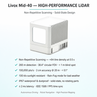 Livox Mid-40 LiDAR-100K Points/s Class 1 keamanan 90m-260m rentang 10-16V DC untuk pemetaan dinamis presisi tinggi
