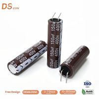 Condensateur électrolytique en aluminium 400V 150μF 13x45mm, pour sèche-cheveux haute vitesse, tampon d'énergie transitoire, boîtier ignifuge