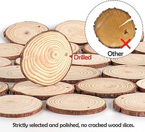 Unfinished Pine Round Natural Wood Slices Birch Wood Large Wood Slices With Bark For Crafts