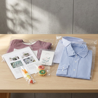 Sac d'emballage transparent auto-adhésif en BOPP recyclable avec poignée et fermeture autocollante pour vêtements d'enfants, jouets et articles à manches courtes