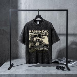 Rock Band <strong>Radiohead</strong> Bends Vintage Letter Pattern 100% Cotton Washed Short Sleeve Regular Fit Breathable Unisex T-<strong>shirt</strong> - Product Image 5