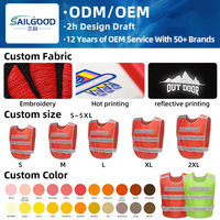 Gilet de sécurité réfléchissant en maille filet de pêche avec bandes en PVC cristallin, à enfiler, orange jaune haute visibilité, léger et facile à transporter