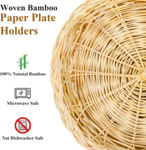 MOSSIC Portaplatos de Mimbre de Bambú de 24 cm, Apto para Microondas, Tradicional, para Fiestas y Cenas, Hecho en China - Product Image 3