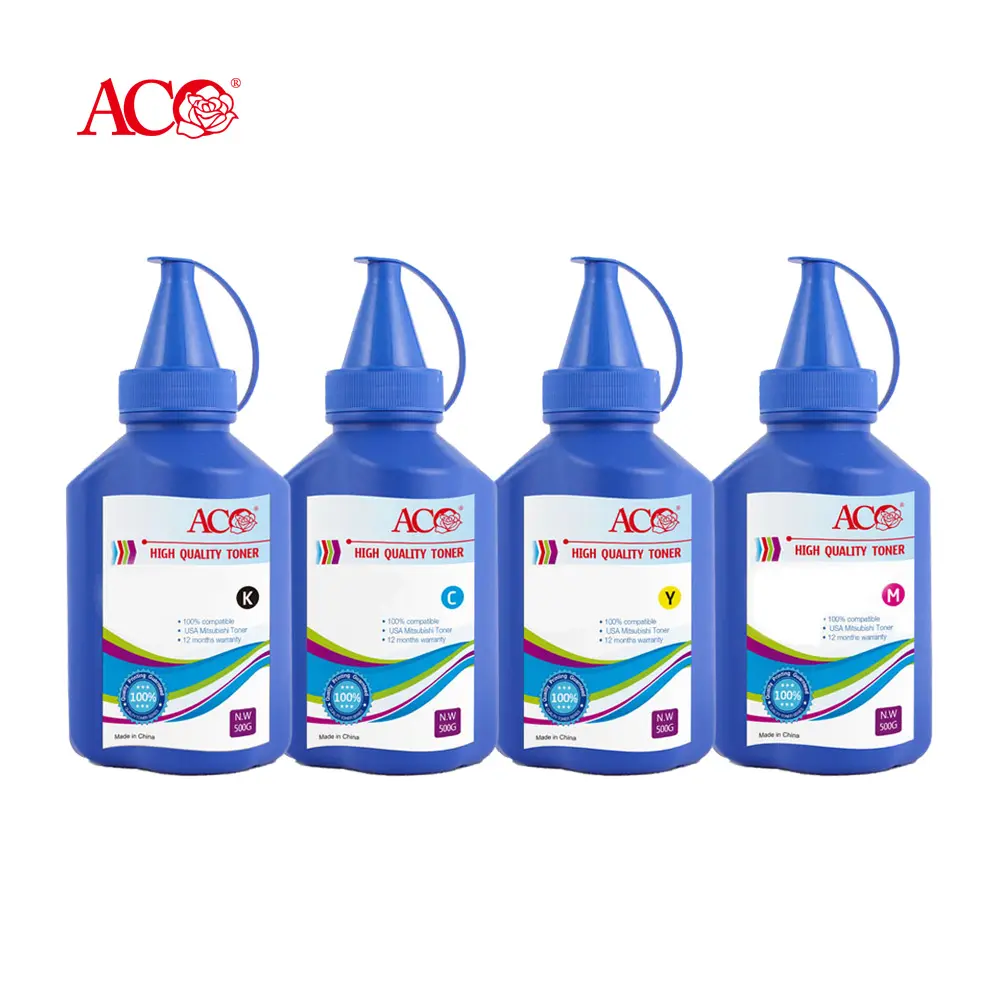 Polvo de tóner de color ACO CE340A CE341A CE342A CE343A 651A Botella compatible con HP Fabricante Wholesale Premium