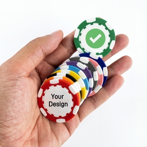 Marqueurs de balle de golf vierges en ABS, jetons de poker en plastique, jetons de casino personnalisables avec impression UV, jetons de jeu pour jeux à domicile, vente en gros - Product Image 3