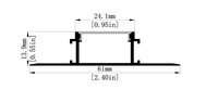 Profilé en aluminium LED avec diffuseur, embouts et clips pour bande LED 61*14 mm