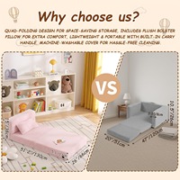 Canapé-lit pliable pour enfants avec oreiller, tapis de sol pliable lavable pour la garderie, fauteuil futon pliable pour enfant