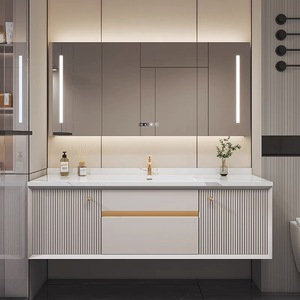 Wall-mounted Floating Floor in the Bathroom, Dressing Table, Cabinet, <strong>Panel</strong>, Mirror and Sink - Product Image 3