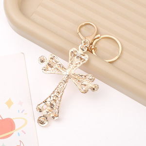 Trendy Cross Shaped <strong>Keychain</strong> Personalized Full Diamond Design Crystal <strong>and</strong> Metal Material Strictly Select New Use Keychains - Product Image 5
