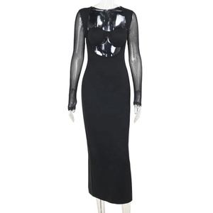 Abito nero con maniche in Mesh Sexy - Product Image 5