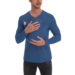 <span class=keywords><strong>Chemise</strong></span> de sécurité d'hiver à manches longues avec poche kangourou Porte-bébé Vêtements de <span class=keywords><strong>grossesse</strong></span> Mère Père Top pour l'alimentation <span class=keywords><strong>Chemise</strong></span> Big Daddy - Product Image 3
