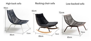 Fauteuil à bascule élégant en rotin pour l'extérieur avec base en bois pour la détente dans le jardin ou sur la terrasse - Product Image 6