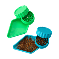 Erliao Vente en gros, top ventes, broyeur d'herbes en plastique à 2 couches avec logo personnalisé, plateau roulant triangulaire, broyeur à fumée tout-en-un