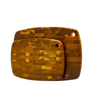Acacia Wood Cutting Board <b>Set</b> 32x22x1.5cm 39.5x27.5x2cm Rectangle For Kitchen Use With Perforated Joints - Product Image 2