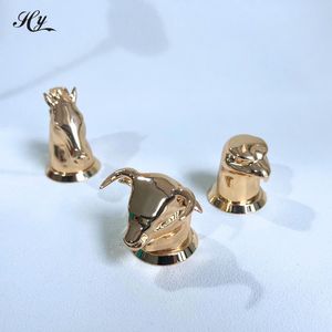 Botella de <span class=keywords><strong>Perfume</strong></span> de Vidrio Vacía Personalizada Hanya con Diseño de Caballo, Color Interior Pintado, de Lujo con Tapas Metálicas Doradas - Product Image 5