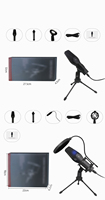 Maono-Kit de Microphone de jeu en métal, USB, à condensateur, de bureau, pour enregistrement, Vlog, podcast, vidéo