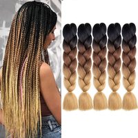 Tresses Jumbo, Extension de cheveux synthétiques pour tressage, pour femmes africaines et américaines noires