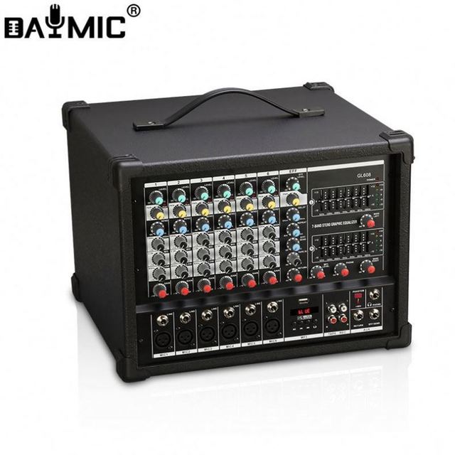 Professional Karaoke Equalizer Sound Live Mixer 8 10 12 16 Channel Professional Amplifier Audio Power Mixer for Stage Party