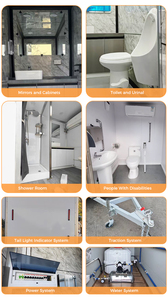 Remorques de toilettes mobiles Toilettes portables Remorque de toilettes de luxe Salle de bain portable de luxe avec table à langer - Product Image 6