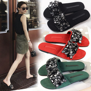 Chaussures pour femmes Sapatos Feminino avec strass et diamants Vente en gros en usine Sandales plates pour femmes - Product Image 6