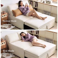 Canapé-lit moderne en cuir PU, convertible, inclinable, pliant, avec fonction de lit gigogne manuel, mobilier extensible et confortable